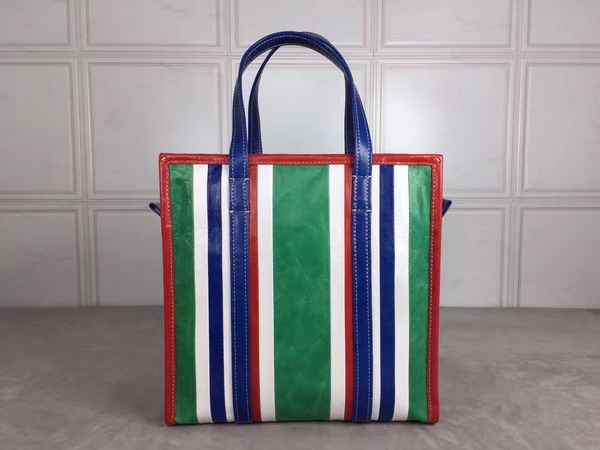 Balenciaga Bazar Shopper S Multicolored Arena Leather Stripes For Sale