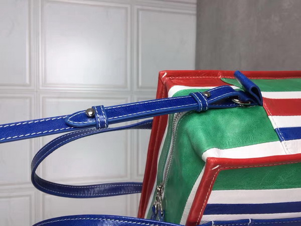Balenciaga Bazar Shopper S Multicolored Arena Leather Stripes For Sale