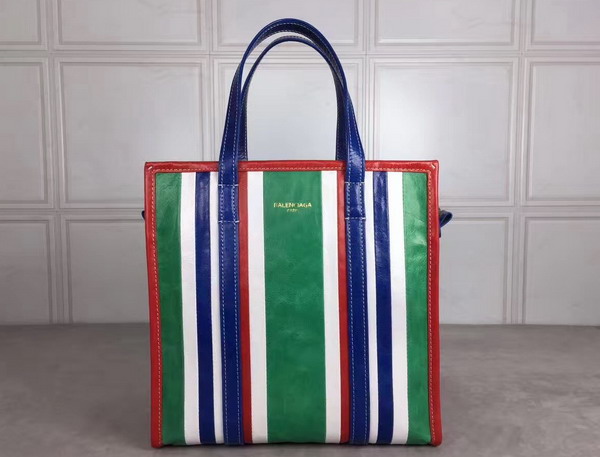 Balenciaga Bazar Shopper S Multicolored Arena Leather Stripes For Sale