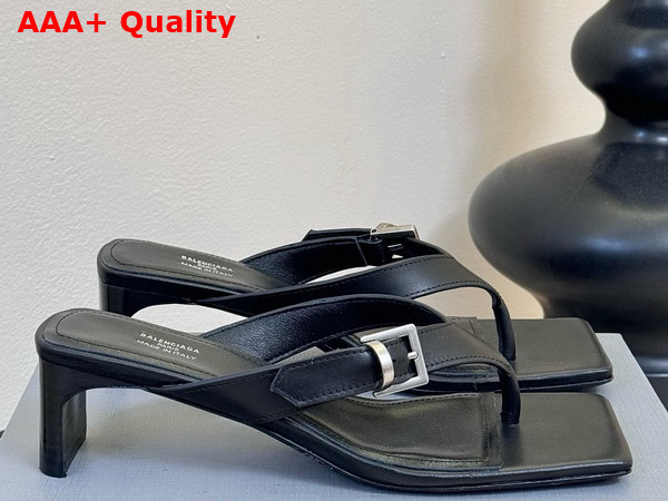 Balenciaga Bel Air 50mm Sandal in Black Smooth Calfskin Replica