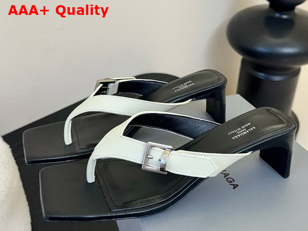 Balenciaga Bel Air 50mm Sandal in White Smooth Calfskin Replica