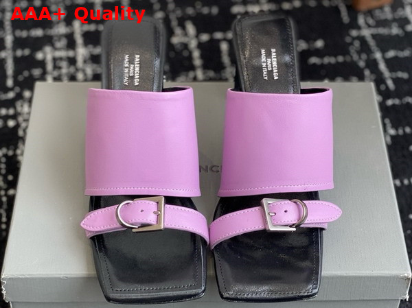 Balenciaga Bel Air 80mm Sandal in Light Purple Smooth Calfskin Replica