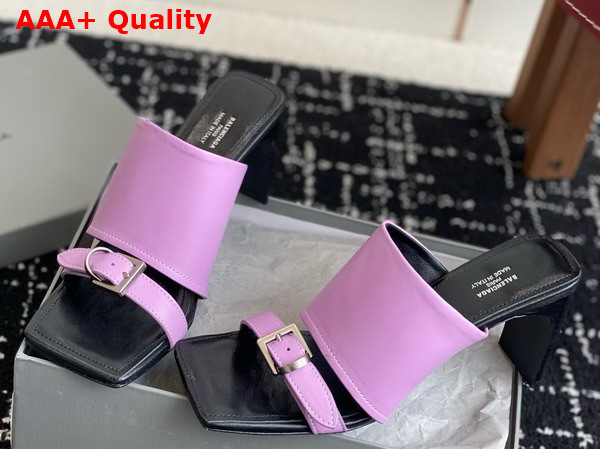 Balenciaga Bel Air 80mm Sandal in Light Purple Smooth Calfskin Replica