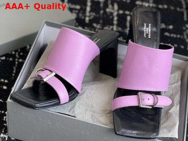 Balenciaga Bel Air 80mm Sandal in Light Purple Smooth Calfskin Replica