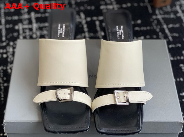 Balenciaga Bel Air 80mm Sandal in Soya Smooth Calfskin Replica