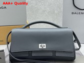 Balenciaga Bel Air Clutch On Strap Small in Grey Smooth Calfskin Replica