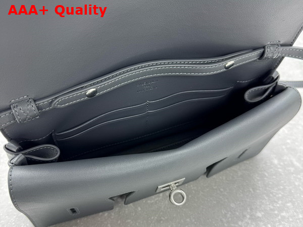 Balenciaga Bel Air Clutch On Strap Small in Grey Smooth Calfskin Replica