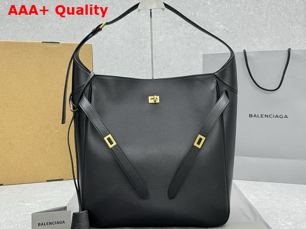 Balenciaga Bel Air Large Hobo Bag in Black Smooth Calfskin Replica