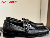 Balenciaga Bel Air Loafer in Black Crocodile Embossed Calfskin Replica