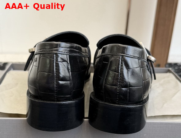 Balenciaga Bel Air Loafer in Black Crocodile Embossed Calfskin Replica