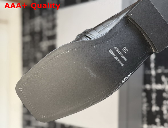 Balenciaga Bel Air Loafer in Black Crocodile Embossed Calfskin Replica
