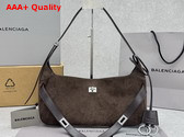 Balenciaga Bel Air Shoulder Bag Small in Light Espresso Waxed Suede Calfskin Replica