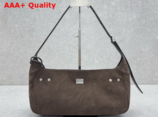 Balenciaga Bel Air Shoulder Bag Small in Light Espresso Waxed Suede Calfskin Replica