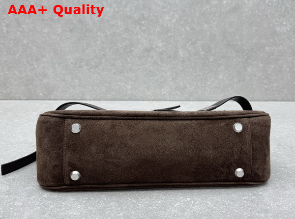 Balenciaga Bel Air Shoulder Bag Small in Light Espresso Waxed Suede Calfskin Replica