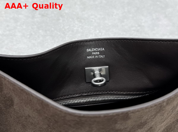 Balenciaga Bel Air Shoulder Bag Small in Light Espresso Waxed Suede Calfskin Replica