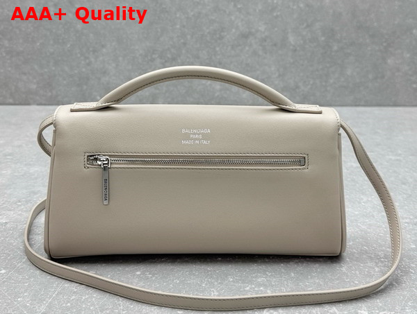 Balenciaga Bel Air Small Clutch On Strap in Almond Smooth Calfskin Aged Silver Hardware Replica