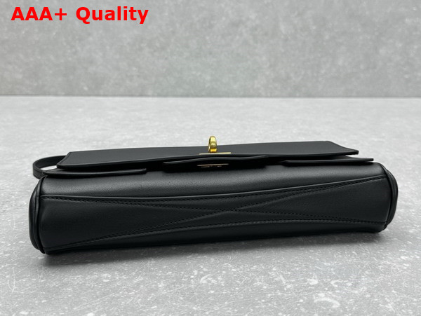 Balenciaga Bel Air Small Clutch On Strap in Black Smooth Calfskin Replica