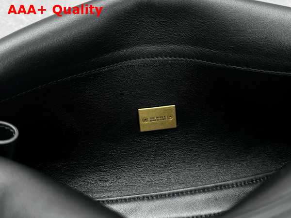 Balenciaga Bel Air Small Clutch On Strap in Black Smooth Calfskin Replica