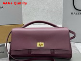 Balenciaga Bel Air Small Clutch On Strap in Dark Burgundy Smooth Calfskin Replica