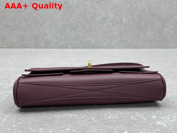 Balenciaga Bel Air Small Clutch On Strap in Dark Burgundy Smooth Calfskin Replica