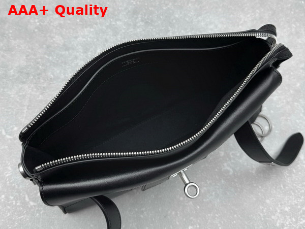 Balenciaga Bel Air Zipped Messenger Bag Small in Black Smooth Calfskin Aged Silver Hardware Replica