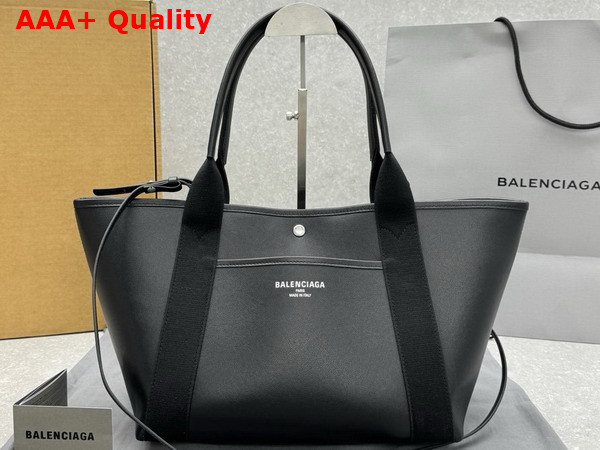 Balenciaga Biarritz Medium Tote Bag in Black Smooth Calfskin Replica