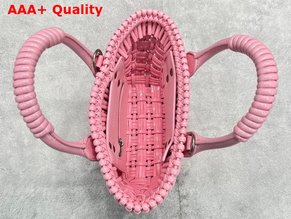 Balenciaga Bistro XXS Basket With Strap in Pink Varnished Fake Calfskin Replica