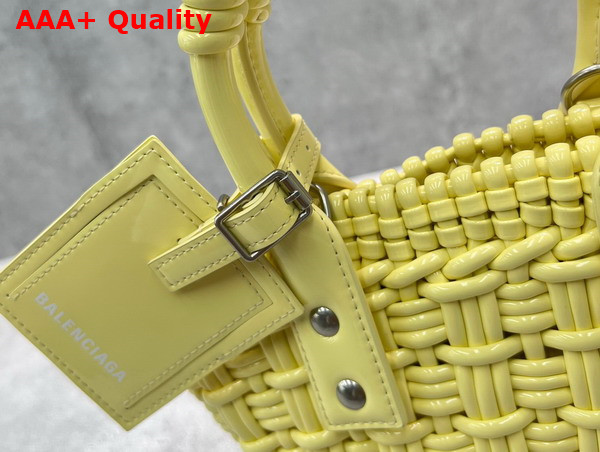Balenciaga Bistro XXS Basket With Strap in Yellow Varnished Fake Calfskin Replica