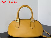 Balenciaga Bolero Bowling Bag Mini in Curry Smooth Calfskin and Muscade Nappa Lambskin Lining Replica