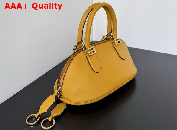 Balenciaga Bolero Bowling Bag Mini in Curry Smooth Calfskin and Muscade Nappa Lambskin Lining Replica