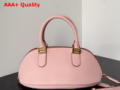 Balenciaga Bolero Bowling Bag Mini in Rose Quartz Smooth Calfskin and Moka Nappa Lambskin Lining Replica