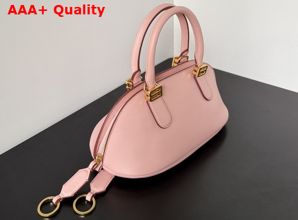 Balenciaga Bolero Bowling Bag Mini in Rose Quartz Smooth Calfskin and Moka Nappa Lambskin Lining Replica