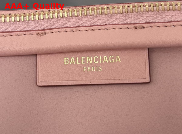 Balenciaga Bolero Bowling Bag Mini in Rose Quartz Smooth Calfskin and Moka Nappa Lambskin Lining Replica
