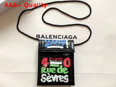 Balenciaga Car Tag Explorer Pouch Strap Black Multicolor Lambskin Replica