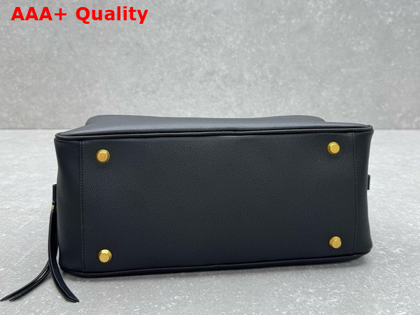 Balenciaga Carrie Bowling Bag Medium in Black Calfskin Aged Gold Hardware Replica