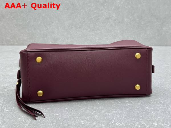 Balenciaga Carrie Bowling Bag Small in Burgundy Calfskin Replica