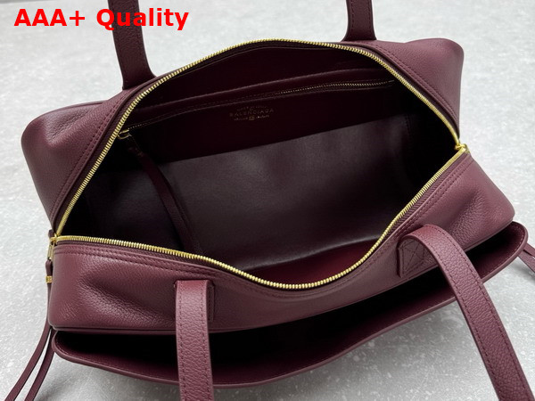 Balenciaga Carrie Bowling Bag Small in Burgundy Calfskin Replica