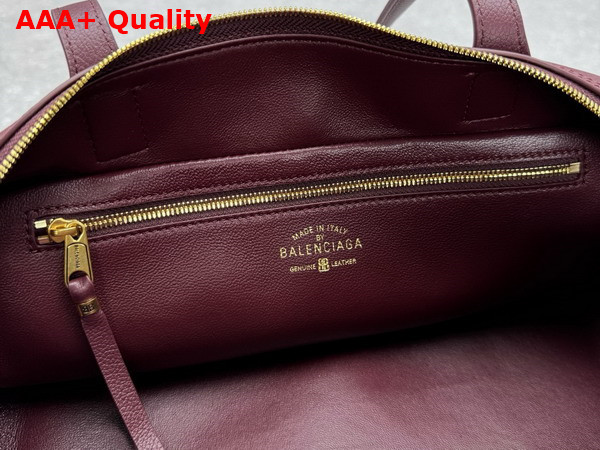 Balenciaga Carrie Bowling Bag Small in Burgundy Calfskin Replica
