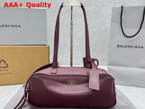Balenciaga Carrie Bowling Bag Small in Burgundy Calfskin Replica
