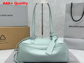 Balenciaga Carrie Bowling Bag Small in Mineral Green Calfskin Replica