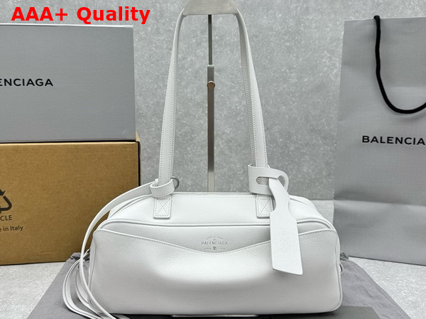Balenciaga Carrie Bowling Bag Small in White Calfskin Replica