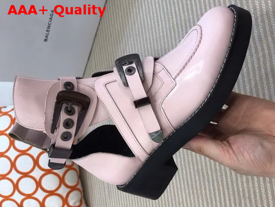 Balenciaga Ceinture Ankle Boots in Pink Calfskin Replica
