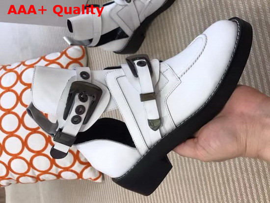 Balenciaga Ceinture Ankle Boots in White Calfskin Replica