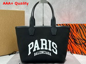 Balenciaga Cities New York Jumbo Large Tote Bag in Black and White Cotton Canvas and calfskin Replica