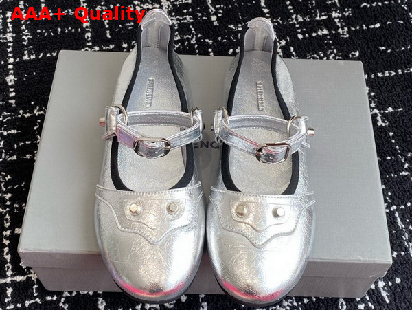 Balenciaga City Ballerina in Silver Arena Lambskin Replica