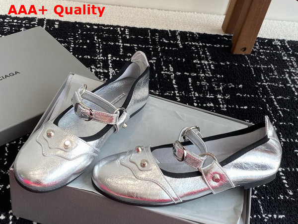 Balenciaga City Ballerina in Silver Arena Lambskin Replica