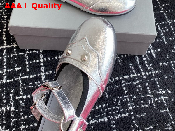 Balenciaga City Ballerina in Silver Arena Lambskin Replica