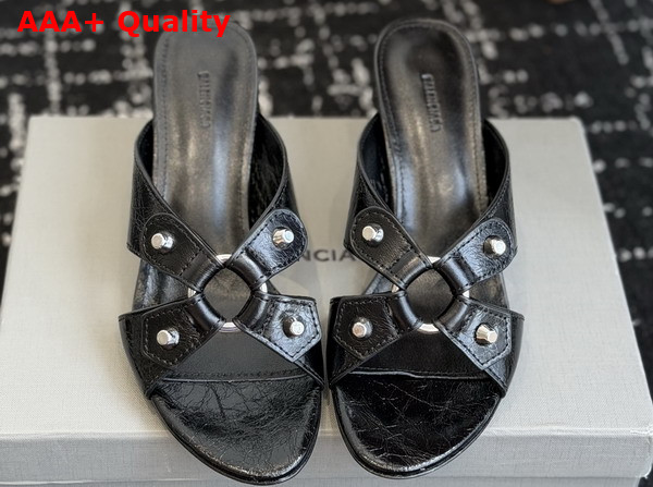 Balenciaga City Sandal in Black Arena Lambskin Replica