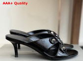 Balenciaga City Sandal in Black Arena Lambskin Replica