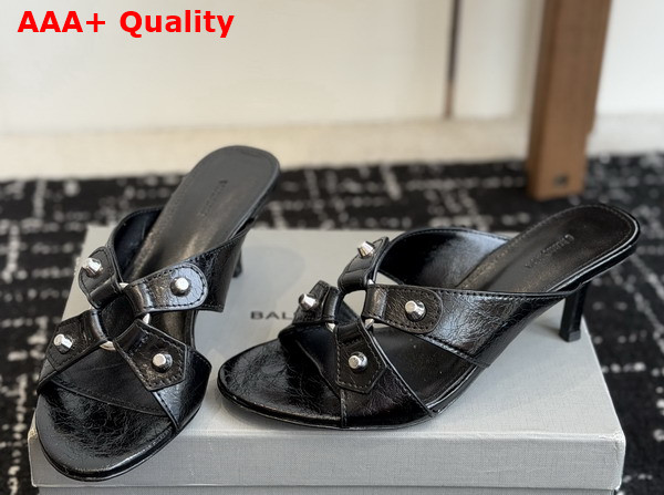 Balenciaga City Sandal in Black Arena Lambskin Replica